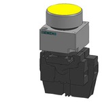 3SB3647-0AA31 (3SB36470AA31, 3SB3647-OAA31, 3SB3647OAA31) КОМПЛЕКТНОЕ УСТРОЙСТВО КРУГЛАЯ КНОПКА С ПОДСВЕТКОЙ, МЕТАЛЛ 1НO+1НЗ + ВСТРОЕННЫЙ СВЕТОДИОД 24V UC ЖЕЛТЫЙ С ДЕРЖАТЕЛЕМ