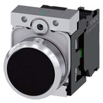 3SU1150-0AB10-1BA0 (3SU11500AB101BA0, 3SU115O-OAB1O-1BAO, 3SU115OOAB1O1BAO) КНОПКА, 22MM, КРУГЛАЯ, МЕТАЛЛИЧЕСКАЯ ГЛЯНЦЕВАЯ, ЧЁРНАЯ, ПЛОСКАЯ КНОПКА, КОНТАКТЫ МГНОВЕННОГО ДЕЙСТВИЯ, С ДЕРЖАТЕЛЕМ, 1NO, ВИНТОВЫЕ КЛЕММЫ