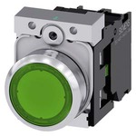 3SU1152-0AB40-1BA0 (3SU11520AB401BA0, 3SU1152-OAB4O-1BAO, 3SU1152OAB4O1BAO) КНОПКА С ПОДСВЕТКОЙ, 22MM, КРУГЛАЯ, МЕТАЛЛИЧЕСКАЯ ГЛЯНЦЕВАЯ, ЗЕЛЁНАЯ, ПЛОСКАЯ КНОПКА, КОНТАКТЫ МГНОВЕННОГО ДЕЙСТВИЯ, С ДЕРЖАТЕЛЕМ, 1NO, МОДУЛЬ ПОДСВЕТКИ С ИНТЕГРИРОВАННЫМ СВЕТОДИОДОМ 24V AC/DC, ВИНТОВЫЕ КЛЕММЫ