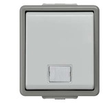 Купить 5TA4710 (5TA471O) DELTA FLACHE ВЫКЛЮЧАТЕЛЬ 10А 250В НАВЕСНОГО МОНТАЖА IP44 С ЗАЩИТОЙ ОТ БРЫЗГ  1 КЛАВИША С КОНТРОЛЬНОЙ ЛАМПОЙ ДЛЯ ВКЛ/ВЫКЛ ИЗ 2-Х МЕСТ