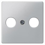 5TG1253 DELTA I-SYSTEM  АЛЮМИНЕВЫЙ МЕТАЛЛИК КРЫШКА РОЗЕТКИ ДЛЯ RF/TV/SAT 55X55MM 2 ОТВЕРСТИЯ