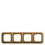 Купить 5TG1614 DELTA NATURE ТЕМНЫЙ ДУБ РАМКА 4-МЕСТНАЯ 81ММ